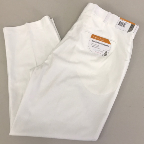 Savane Pants Nwt Savane Flat Front Textured Linen Pants E2 Poshmark